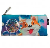 Пенал-косметичка deVENTE 215*90*10 "Hey Corgi" 7024341 кож.зам.,с конфетти,на молн. - КОЛОРЛОН ВТД Новосибирск