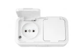 Bylectrica Розетка б/з 2-ая белая IP54 Пралеска РА16-302 - КОЛОРЛОН ВТД Новосибирск