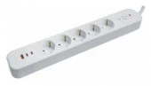 Navigator Сетевой фильтр (5с/з, 1,5м+3USB) белый 95 681 - КОЛОРЛОН ВТД Новосибирск