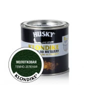 HUSKY-KLONDIKE Краска по металлу с молотковым эффектом темно-зеленая  (250мл; 6шт) - КОЛОРЛОН ВТД Новосибирск