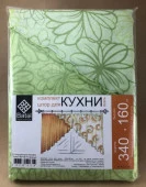 К-т штор для кухни "Уголок" 340*160 П1-зеленый(Ассорти) - КОЛОРЛОН ВТД Новосибирск