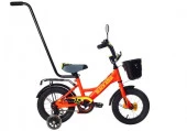 Велосипед BlackAqua Fishka 14", с ручкой, MATT (оранжевый неон) - КОЛОРЛОН ВТД Новосибирск