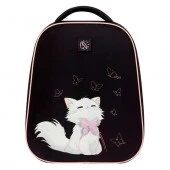 Ранец КОКОС ERGO First "Котик с бантиком" 260039 жёстк.,2отд.,37*29*17см,940гр.,брелок - КОЛОРЛОН ВТД Новосибирск