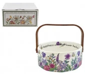 Конфетница Garden flowers с ручкой d15см, 800мл, в подарочной упаковке Вид 2 GFSGF2-1 - КОЛОРЛОН ВТД Новосибирск