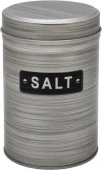 Банка жестяная SALT/СОЛЬ, круглая, средняя Размер: d8.5х13.2см 750мл Цвет: серебро - КОЛОРЛОН ВТД Новосибирск