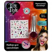 лак для ногтей с блестками с наклейками, фиолетовый TIK TOK GIRL  NP77454TTG - КОЛОРЛОН ВТД Новосибирск