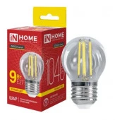 9W Лампа сд LED-ШАР-deco 9Вт 230В Е27 3000К 1040Лм прозрачная IN HOME - КОЛОРЛОН ВТД Новосибирск