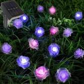 Гирлянда для улицы "Нежный цветок" 5 м 20 ламп LED, 8 реж.,IP-55, Роз/фиолет (солн/бат) 732-179 - КОЛОРЛОН ВТД Новосибирск