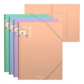 61202 ПАПКА НА РЕЗИНКАХ ПЛАСТ, A4, ERICHKRAUSE MATT PASTEL BLOOM, 0,6 ММ, АССОРТИ /4/96/ - КОЛОРЛОН ВТД Новосибирск