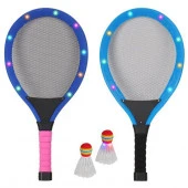 JB1000376 Бадминтон, в комплекте две светящиеся ракетки и два волана, микс-2, в сетке 55х5х26 см - КОЛОРЛОН ВТД Новосибирск