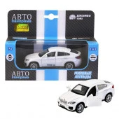JB1200133ТМ "Автопанорама"  Машинка металл. 1:43 BMW X6, белый, инерция, откр. двери, в/к 17,5*12,5* - КОЛОРЛОН ВТД Новосибирск