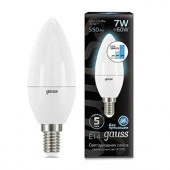 7W Gauss Свеча 7W 550lm 4100К E14 шаг. диммирование LED - КОЛОРЛОН ВТД Новосибирск