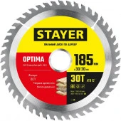 Диск пильный по дереву, оптимальный рез STAYER OPTIMA 185 x 30/20мм 30Т - КОЛОРЛОН ВТД Новосибирск