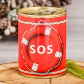 Копилка-банка металл "SOS"  7,5х9,5 см 2671413 - КОЛОРЛОН ВТД Новосибирск