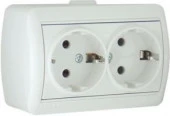 710-0200-127 Nata Розетка с/з 2-ая керамика белый - КОЛОРЛОН ВТД Новосибирск