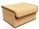 Коробка для хранения вещей 25x19x13 БЕЖЕВЫЙ с крышкой - КОЛОРЛОН ВТД Новосибирск