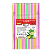 Трубочки для коктейлей гофрированные, 21 см, 100 шт/уп., неоновые, Komfi 3631 - КОЛОРЛОН ВТД Новосибирск