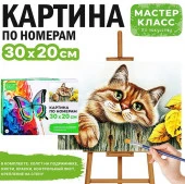 MKR3020-23 Картина по номерам "Рыжая кошечка" 30*20 см. Мастер класс - КОЛОРЛОН ВТД Новосибирск