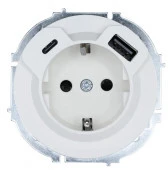 743-0288-181TC OSEN Розетка с/з с USB А+Type С белая - КОЛОРЛОН ВТД Новосибирск