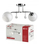 Люстра AURA PERLA-WH-2E27 2хЕ27 матовый плафон хромированный корпус IN HOME - КОЛОРЛОН ВТД Новосибирск