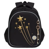 Ранец школьный Гризли RAz-486-5 чёрный,жестк.,28*36*20см,брелок - КОЛОРЛОН ВТД Новосибирск