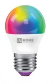 Лампа сд LED-ШАР-RGBW-SMART 11Вт 230В димм. Е27 3000-6500К 990Лм IN HOME - КОЛОРЛОН ВТД Новосибирск