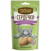 Деревенские лакомства д/кош Сердечки баланс жизненно необходимых микроэл-в, 30г - КОЛОРЛОН ВТД Новосибирск