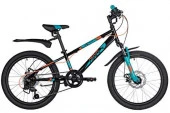 Велосипед NOVATRACK 20" EXTREME черный,сталь,6 скор,Shimano TY21/Microshift TS38, диск.тормоз - КОЛОРЛОН ВТД Новосибирск