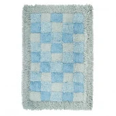 ***Коврик для ванной "Шахматы" одинарный, голубой 50*80cm 1845-1 80BL - КОЛОРЛОН ВТД Новосибирск