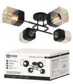 Люстра AURA TESO-4E27ST-BL 4хЕ27 янтарные плафоны, черный корпус IN HOME - КОЛОРЛОН ВТД Новосибирск