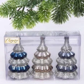 Набор украшений SHINE "Magic tree" 6х10 см (3 шт.), night blue/champagne silver/grey 916-1213 - КОЛОРЛОН ВТД Новосибирск