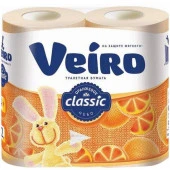 Veiro classic 2сл  4рул  желтый Абрикос/Цитрус Бумага туалетная - КОЛОРЛОН ВТД Новосибирск