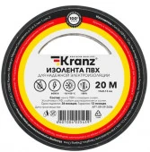 Изолента ПВХ 15мм/20м/0,13мм черная KRANZ - КОЛОРЛОН ВТД Новосибирск