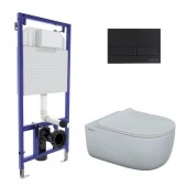 ***Комплект BERGES для подвесного унитаза инсталляция NOVUM525, L5 Soft черная, EGO XL 54 см, - КОЛОРЛОН ВТД Новосибирск