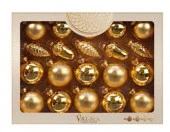 Украшение из стекла, набор из 20 штук (10 шт - 6см, 5шт - 5см, 3 шишки, 2 желудя)арт.90752 (НГ) - КОЛОРЛОН ВТД Новосибирск