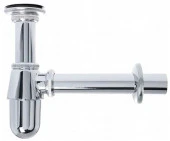 SL213 Сифон 11/4*32, с выпуском и пробкой, трубка L200mm  (латунь, хром) - КОЛОРЛОН ВТД Новосибирск