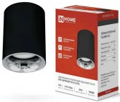 ***Накладной НПБ ЦИЛИНДР-GU10-CH/BL под лампу GU10 70x100мм черный IN HOME - КОЛОРЛОН ВТД Новосибирск