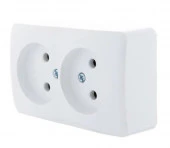 751-0200-128 VIOLA Розетка 2-ая б/з белая (керамика) - КОЛОРЛОН ВТД Новосибирск