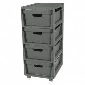 Комод Luxe 300*385*690 на колесах 4 ящика серый 433246711 БП - КОЛОРЛОН ВТД Новосибирск