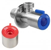 Кран угловой для быт техники с отраж 1/2 х 3/4" н/н (с кран-буксой) AISI304, MPF - КОЛОРЛОН ВТД Новосибирск