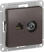 ATN000689 Мокко Розетка ТВ + ПК Cat5e Atlasdesign - КОЛОРЛОН ВТД Новосибирск