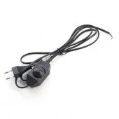 Feron Шнур для бра 1,5+0,5м с диммером ПВС 2х0,5мм2 чёрный DM103-200W - КОЛОРЛОН ВТД Новосибирск