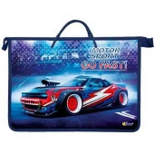 Папка пластик,с ручками А4 ОНИКС ПТ-15 "Motor sport" (66031) д/тетрадей на молн. - КОЛОРЛОН ВТД Новосибирск