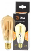 Лампочка ЭРА F-LED ST64-7W-824-E27 gold E27 / Е27 7Вт филамент зол теплый белый свет - КОЛОРЛОН ВТД Новосибирск