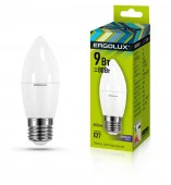 9W Ergolux LED-C35-9W-E27-6K Свеча 9Вт E27 6500K 172-265В 13172 - КОЛОРЛОН ВТД Новосибирск