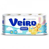 Veiro classic 2сл  8рул белая/6уп/ 5с28 Б 5с28Б Бумага туалетная - КОЛОРЛОН ВТД Новосибирск