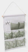 Органайзер подвесной с карманами Доляна Leaves, 7 отделения, 50×38 см, зелёный 9780877 - КОЛОРЛОН ВТД Новосибирск