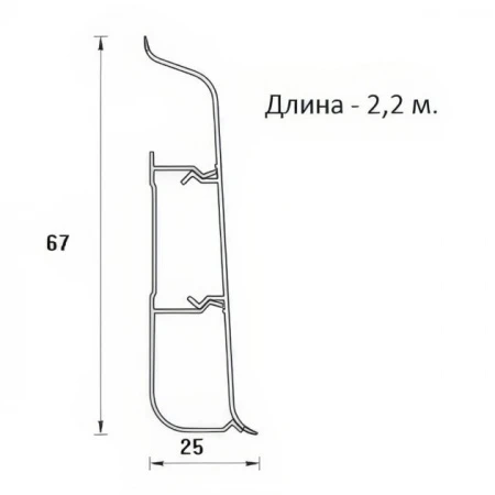 Плинтус Декор Пласт 67мм (21шт/уп) LL005 Ясень шимо светлый - КОЛОРЛОН ВТД Новосибирск