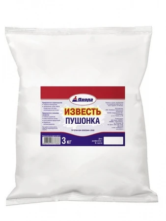 Известь пушонка 3кг/Пакет - КОЛОРЛОН ВТД Новосибирск