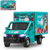 JB0405417 ТМ "Автопанорама" Машинка метал.1:28 ГАЗель NEXT OZON fresh,зел,от.дв,свет,звук,24*14*12 - КОЛОРЛОН ВТД Новосибирск